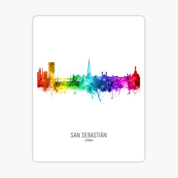 Vista previa del artículo con la obra «San Sebastian Spain Skyline», diseñado y vendido por ArtPrints.