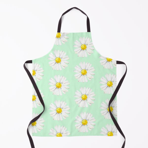 Item preview, Hand-painted watercolor camomile stickers on the pastel green background designed and sold by sentimentalica.