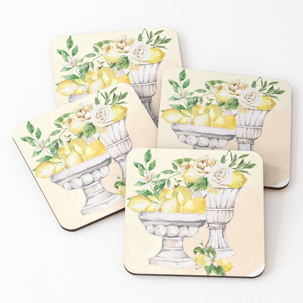 Item preview, Mediterranean set lemons in vessels in  watercolor  designed and sold by anna0711.