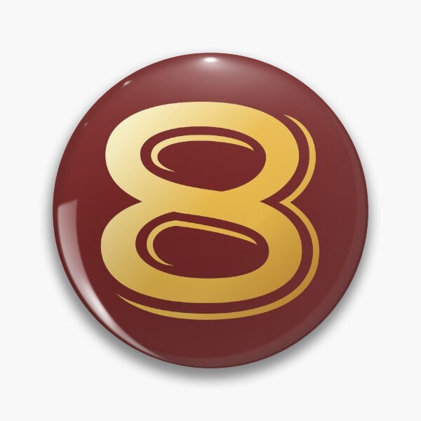 Item preview, Gold Monogram No Number 8 Eight on Fire Brick Red designed and sold by BleuSky.