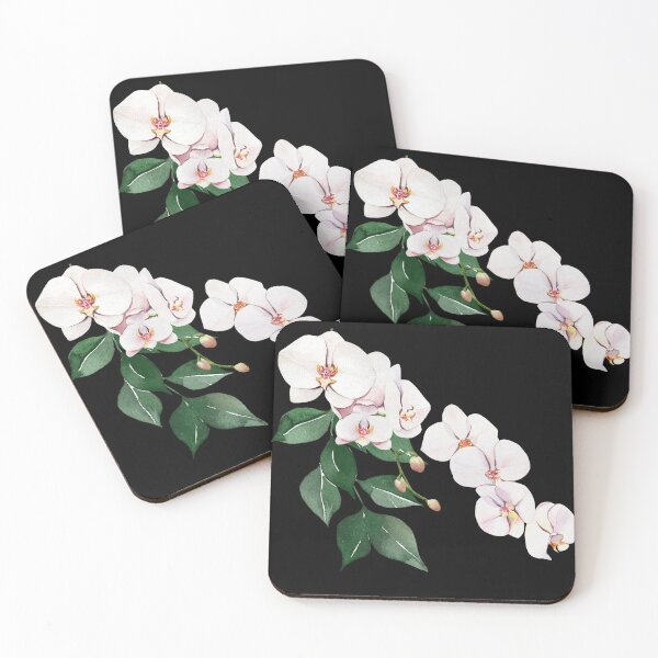 Item preview, Orchids on black background designed and sold by anna0711.