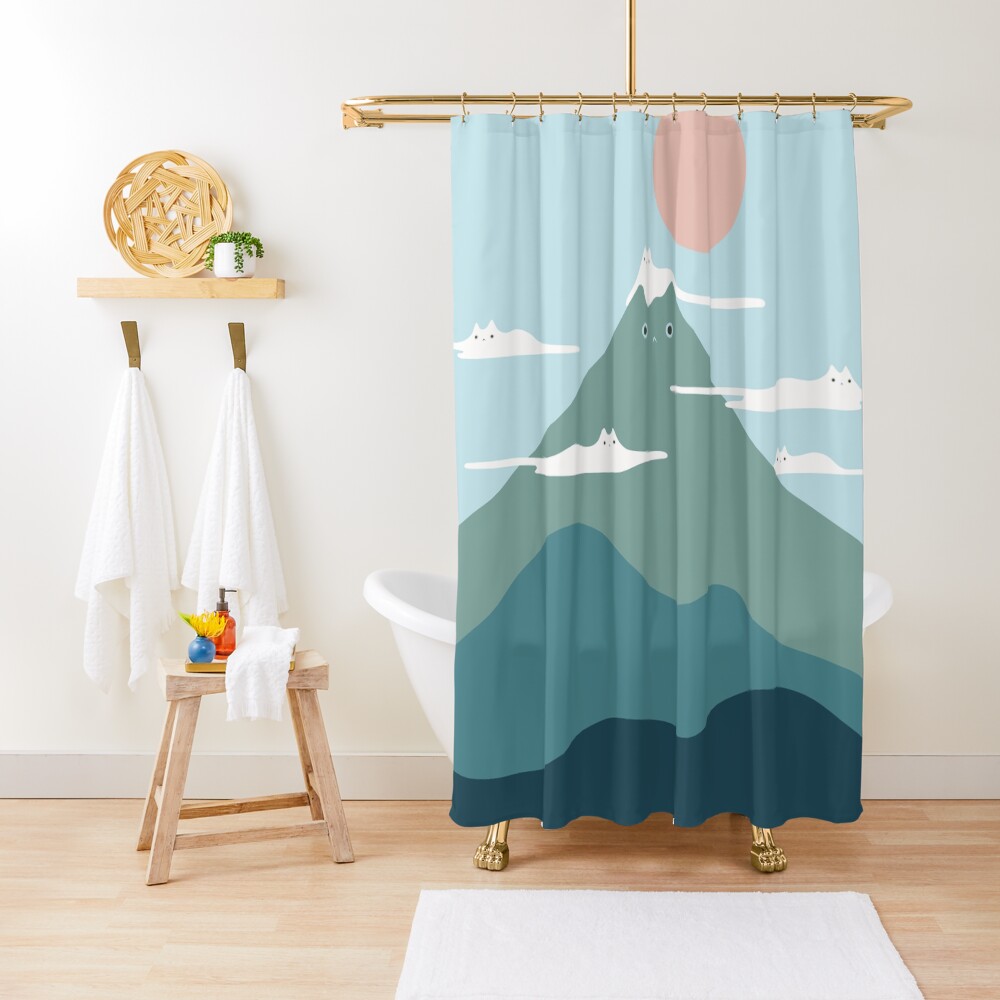 Cat Landscape 72B Shower Curtain