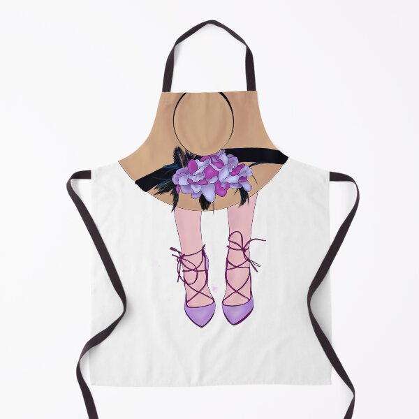 Item preview, Girl in her purple high heel shoes holding a flower straw hat with black feathers designed and sold by expresivedesign.
