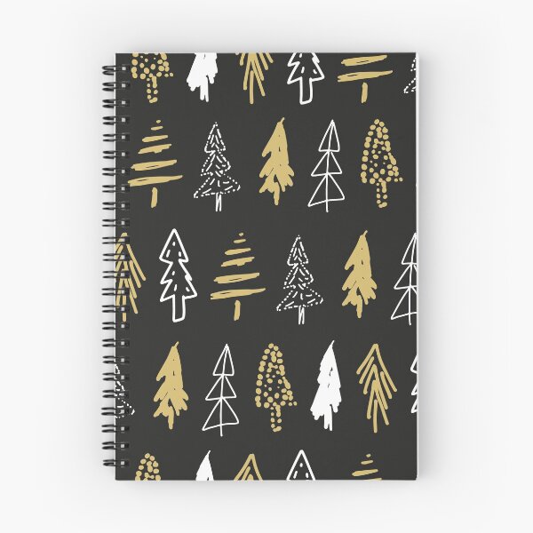 Item preview, Gold and white pine trees on black background designed and sold by anna0711.