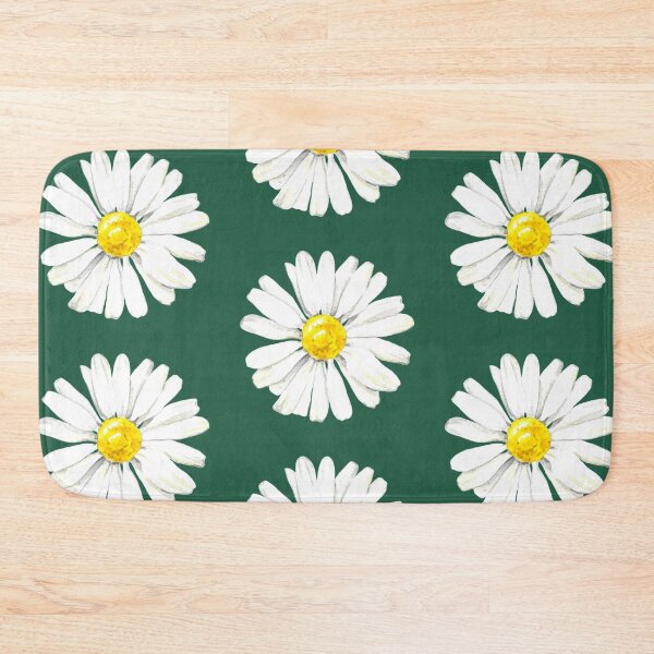 Item preview, Hand-painted watercolor camomile on the dark green background - camomile home designed and sold by sentimentalica.