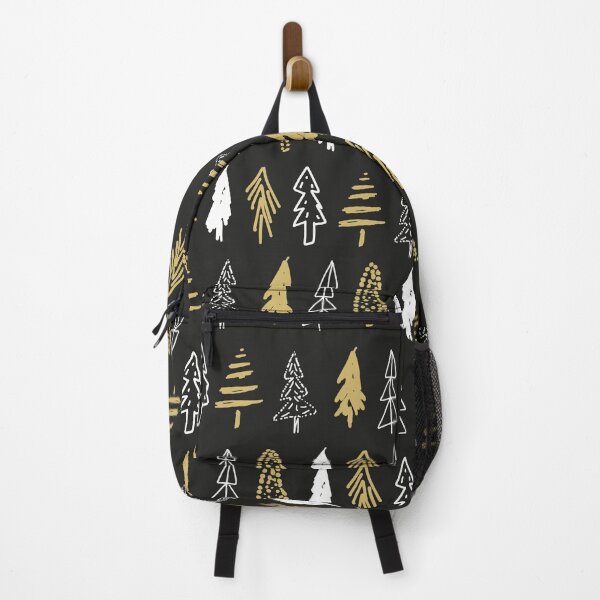 Item preview, Gold and white pine trees on black background designed and sold by anna0711.