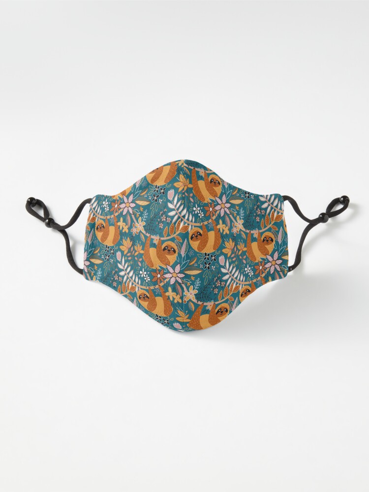 Alternate view of Happy Boho Sloth Floral Mask