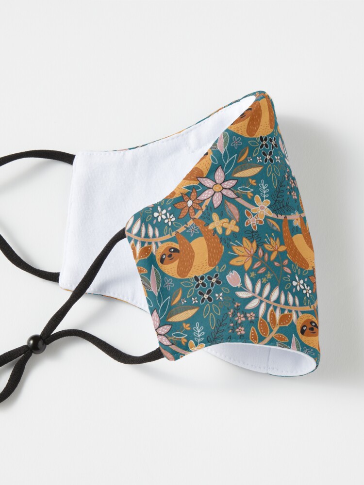 Alternate view of Happy Boho Sloth Floral Mask