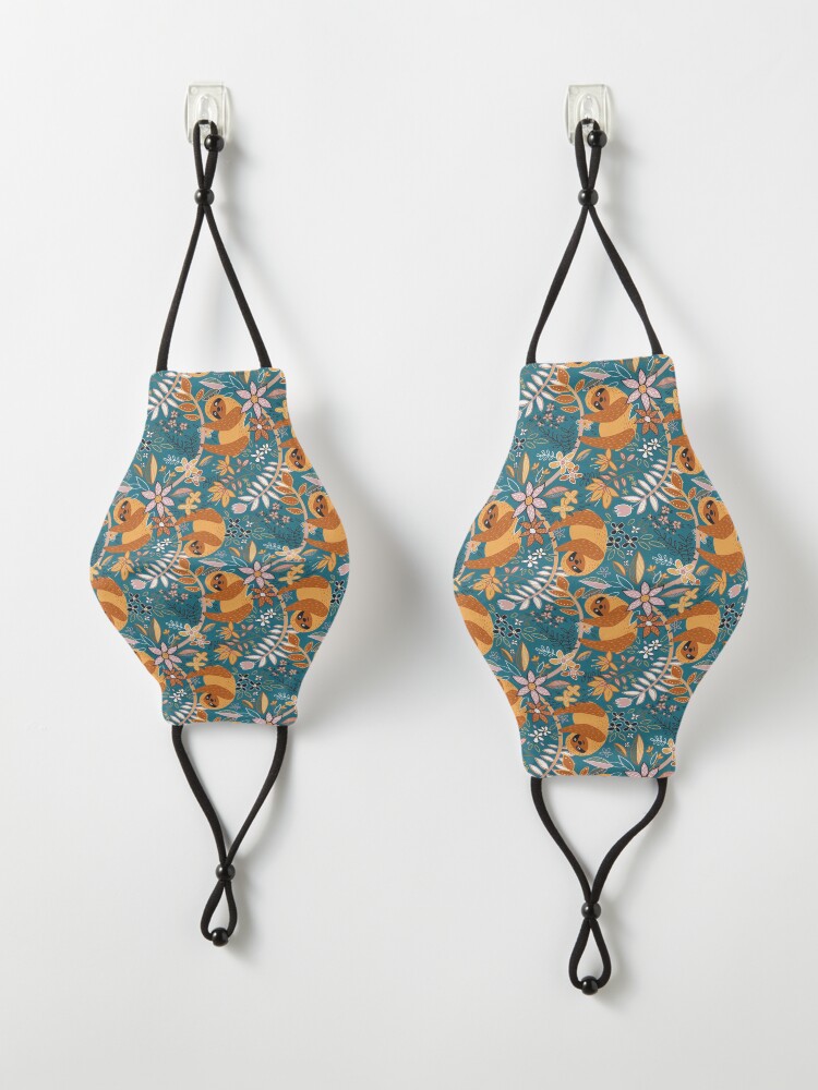 Alternate view of Happy Boho Sloth Floral Mask