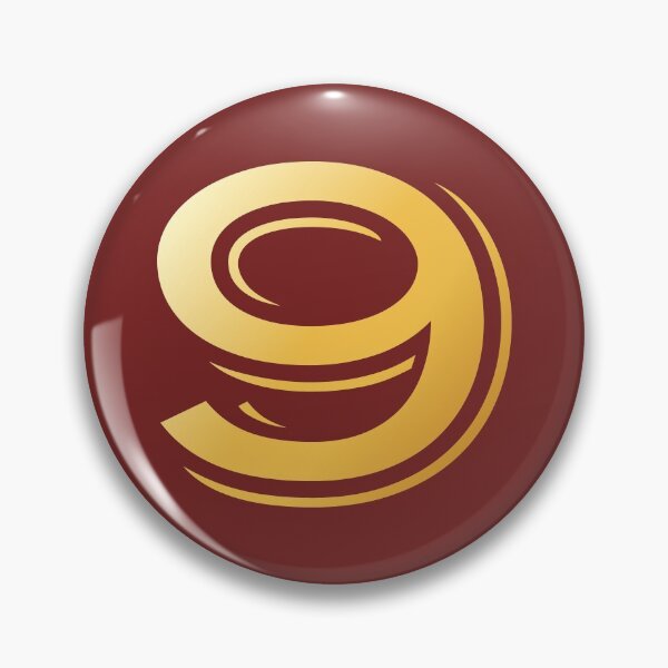 Item preview, Gold Monogram No Number 9 Nine on Fire Brick Red designed and sold by BleuSky.