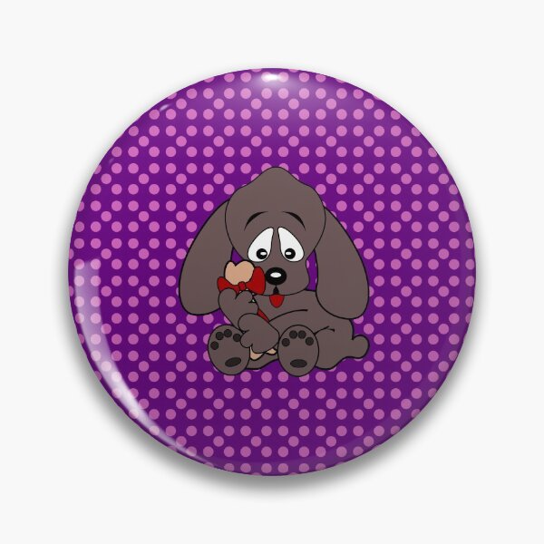 Item preview, Small dog on purple dots designed and sold by dedoma.