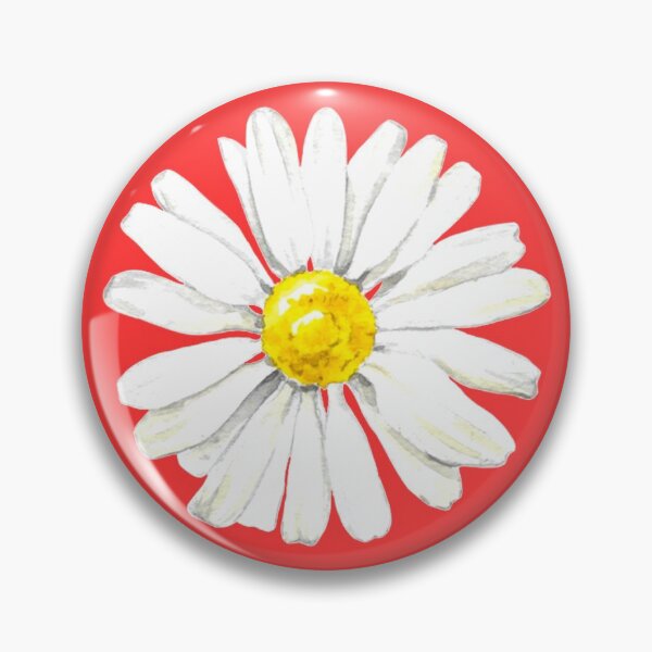 Item preview, Hand-painted watercolor camomile on the red background - camomile home designed and sold by sentimentalica.
