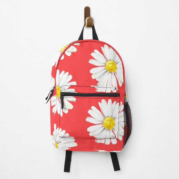 Item preview, Hand-painted watercolor camomile on the red background - camomile home designed and sold by sentimentalica.