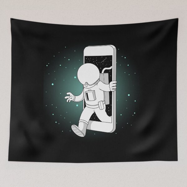Item preview, Astronaut going into space from his phone designed and sold by Bhupinder Singh.