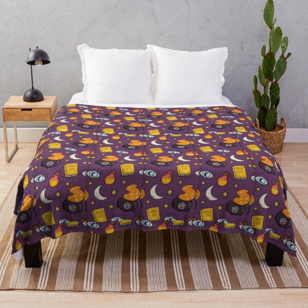 Item preview, Purple, orange, violet, cute Halloween watercolor pattern, boo, witch, candy, bat, witch hat, pumpkin, latest Halloween bestselling, trending designed and sold by August-E.