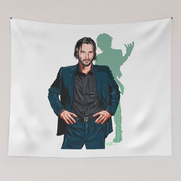 Item preview, Keanu Reeves - An illustration by Paul Cemmick designed and sold by TIGERDAVER.