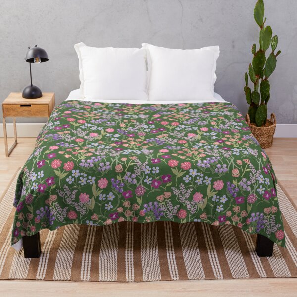 Imaginary Garden in Green by Tea with Xanthe Throw Blanket