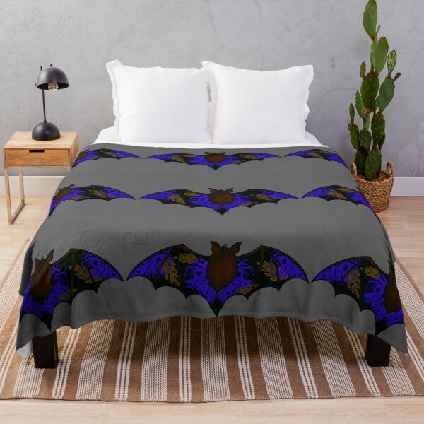 Item preview, Halloween bat and blue chrysanthemums designed and sold by BV-creas.