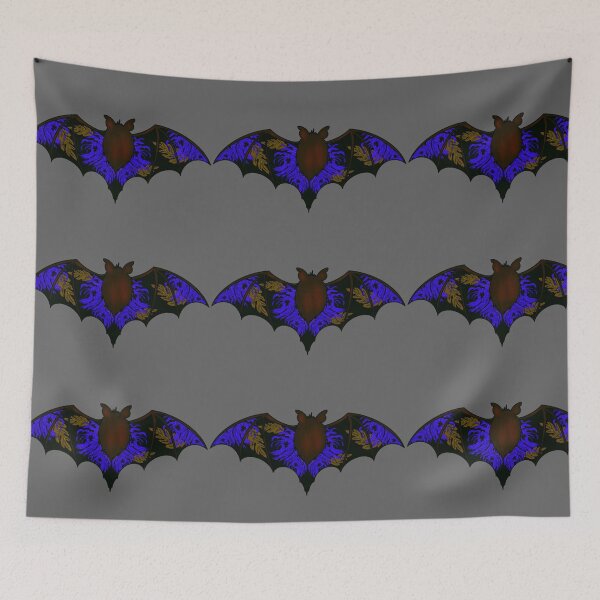 Item preview, Halloween bat and blue chrysanthemums designed and sold by BV-creas.