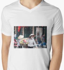 Vietnam Street Sellers Vendors V-Neck T-Shirt