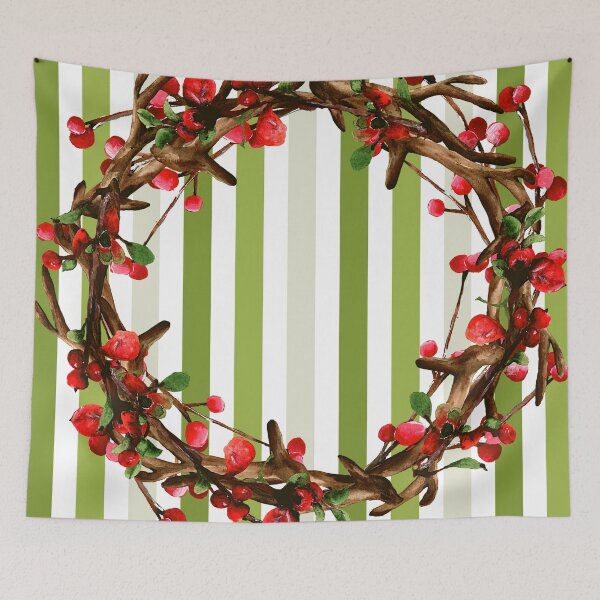 Item preview, Christmas wreath print designed and sold by anna0711.