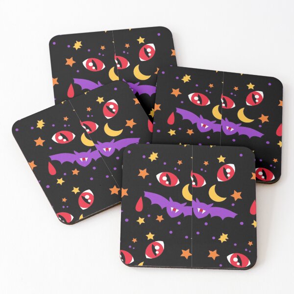 Item preview, Black, red, purple, cute Halloween watercolor pattern, boo, witch, candy, bat, witch hat, pumpkin, latest Halloween bestselling, trending designed and sold by August-E.