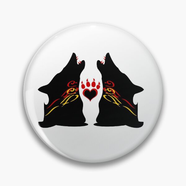 Item preview, Howling Twin Wolves with Bloody CanineTeeth designed and sold by Fantabulous.