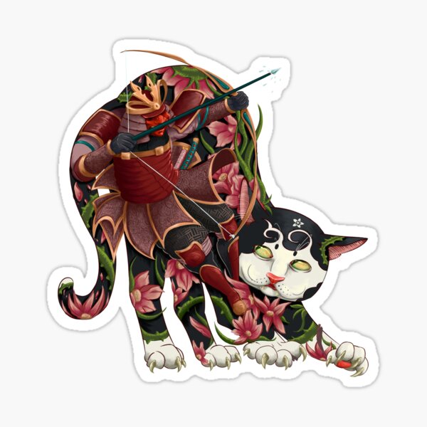 Monmon Japan Cat Sticker By Nevermindonart Redbubble