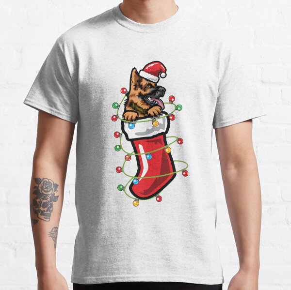 Christmas Sock German Shepherd Classic T-Shirt