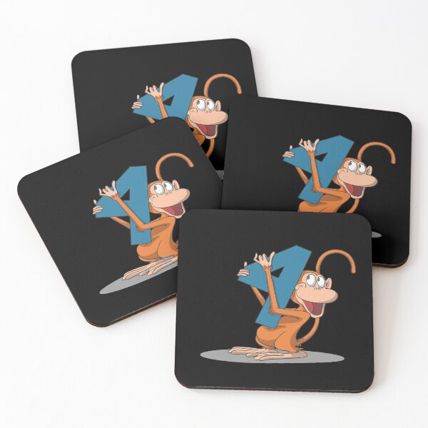 Item preview, Children's 4th birthday present with cute monkey designed and sold by Monkey Ful.