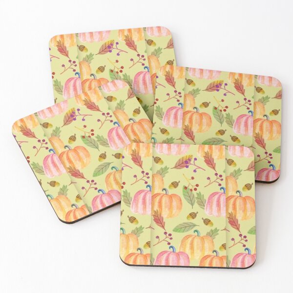 Item preview, Yellow,  pink, orange, cute Halloween watercolor pattern, boo, witch, candy, bat, witch hat, pumpkin, latest Halloween bestselling, trending designed and sold by August-E.