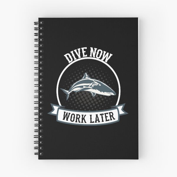 Item preview, Dive Now Work Later - Shark Diving Diver designed and sold by Ibu83.