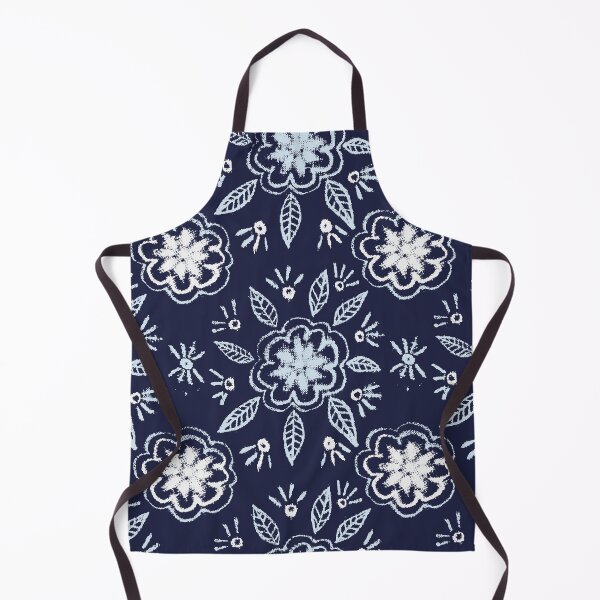 Item preview, indigo flowers pattern designed and sold by rysunki-malunki.