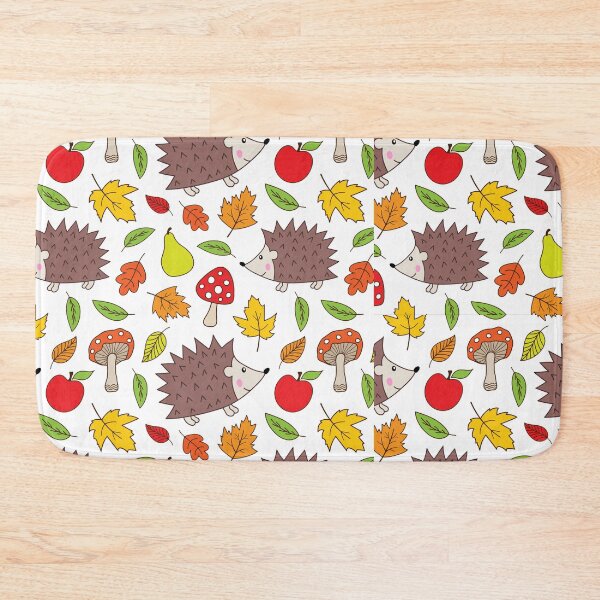 Item preview, fallen leaf and hedgehog pattern in fall  designed and sold by fra02.