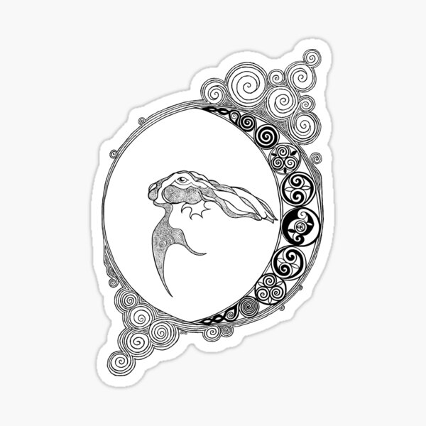 New Moon Hare Sticker