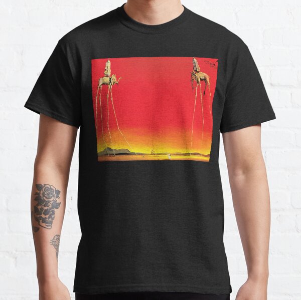 Salvador Dali les éléphants (Les Éléphants) 1948 oeuvre d'art mural, estampes, affiches, t-shirts, hommes, femmes, enfants T-shirt classique