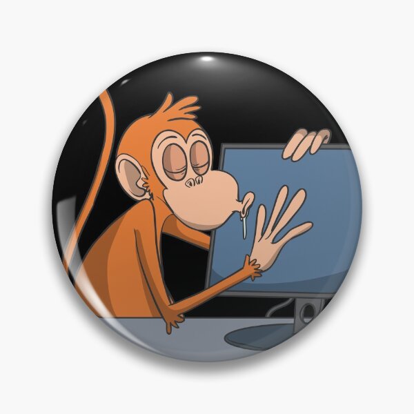 Item preview, Nerd monkey at computer screen designed and sold by Monkey Ful.