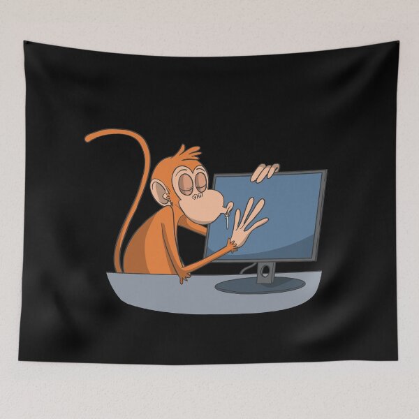 Item preview, Nerd monkey at computer screen designed and sold by Monkey Ful.