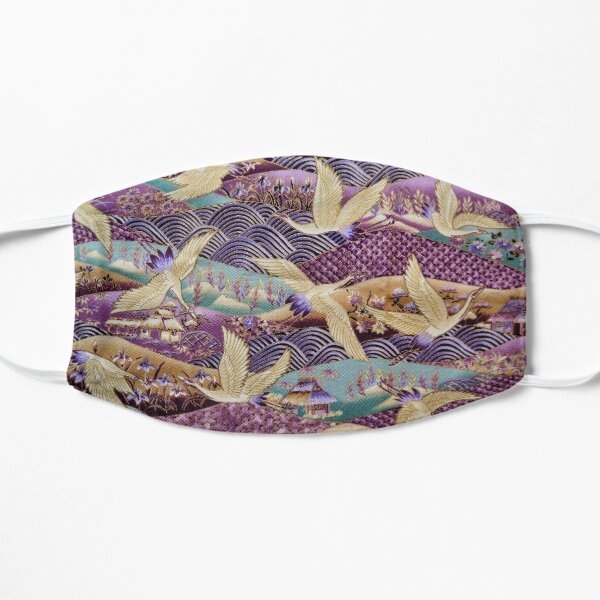 New purple Kimono pattern wave design - Japanese Traditional kimono Flat Mask