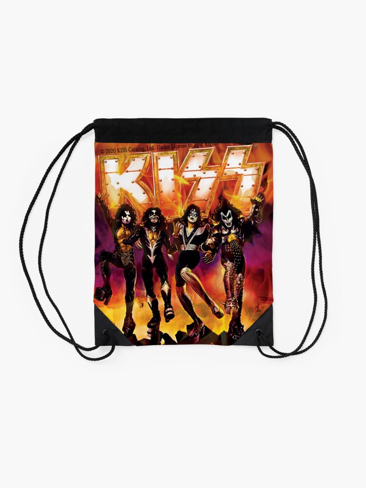 Drawstring Bag, kiss the band- Rock band Hard Rock Kiss army Destroyer designed and sold by Rajpramanik