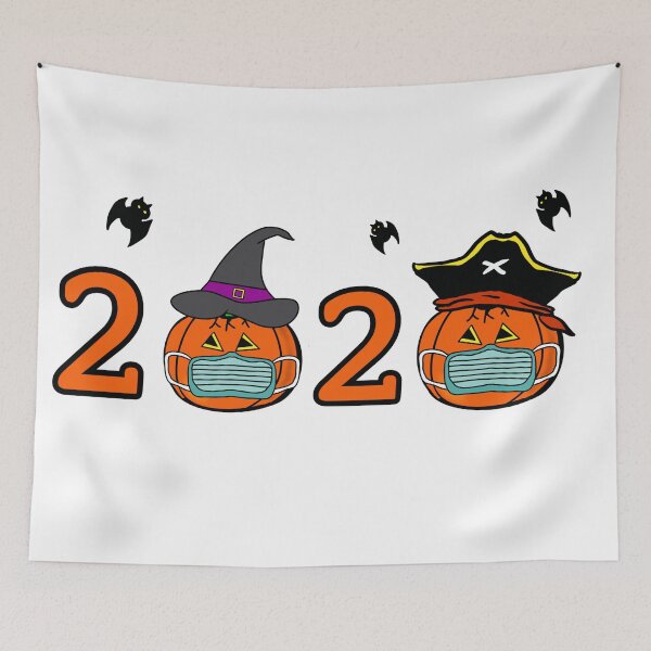 Item preview, 2020 Pumpkin Face Wearing Mask designed and sold by BusyMonkeys.