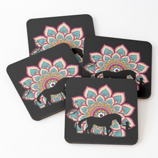 Item preview, A lovely mandala behind a girl and her horse. designed and sold by vinegaricecream.