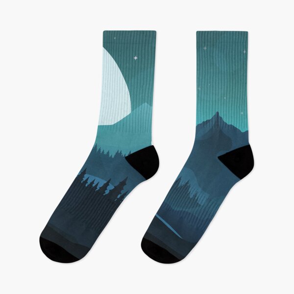 Item preview, Nature Mountain Forest Full Moon Blue Night Scenery designed and sold by IamTrending.