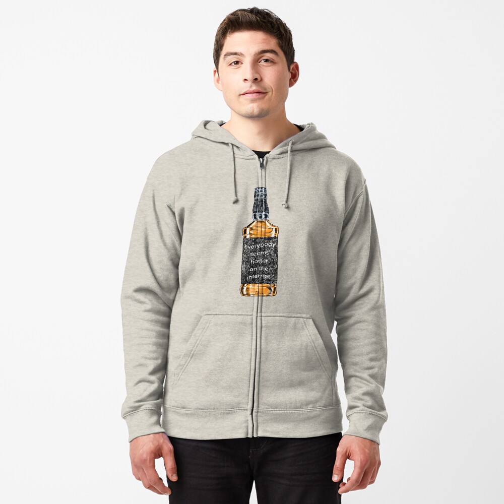 Everybody Seems Hotter on the Internet (Black) Zipped Hoodie
