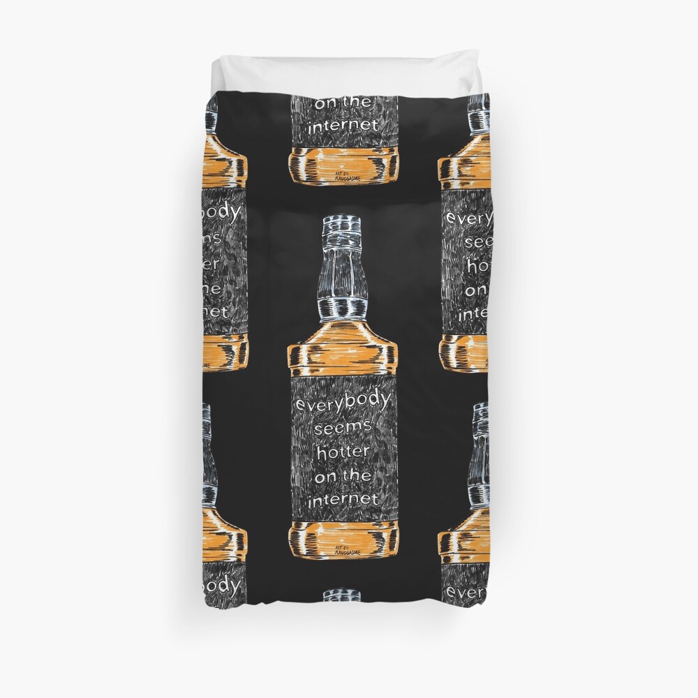 Everybody Seems Hotter on the Internet (Black) Duvet Cover