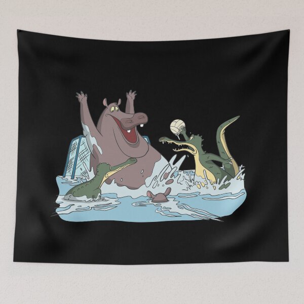 Item preview, Crocodiles at water polo with toss throw designed and sold by Monkey Ful.