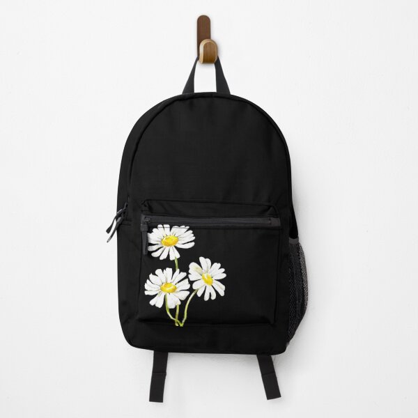 Item preview, Copy of Hand-painted watercolor camomile flower on the black background designed and sold by sentimentalica.