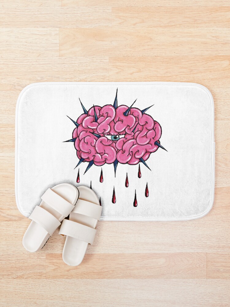 Thumbnail 1 of 6, Bath Mat, Brain designed and sold by IconDesign-.