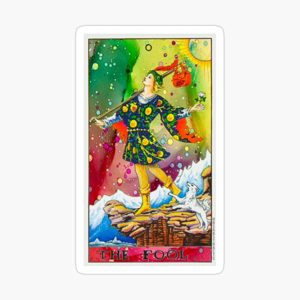 Rider Waite Tarot Deck Christmas Gift | The Fool Tarot Card | Abstract Ink  Background