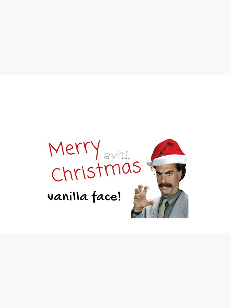 "Borat Christmas card, Merry Christmas vanilla face, Gifts, Presents